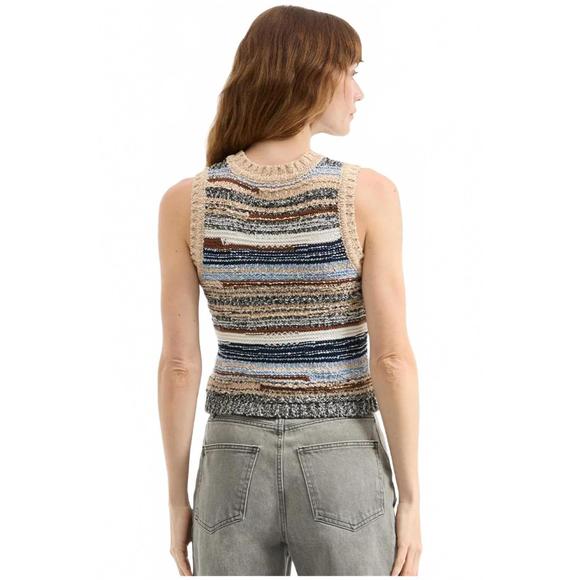 NEW VERONICA BEARD cropped jerrel knit tank in multi - Picture 5 of 6